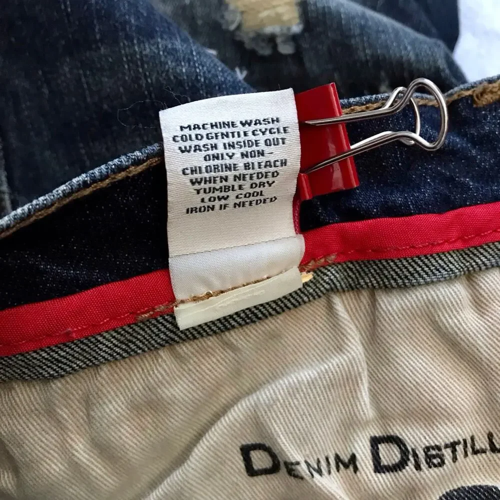 Heritage America NWOT Rip and Repair Dark Wash Skinny Jeans Men 34